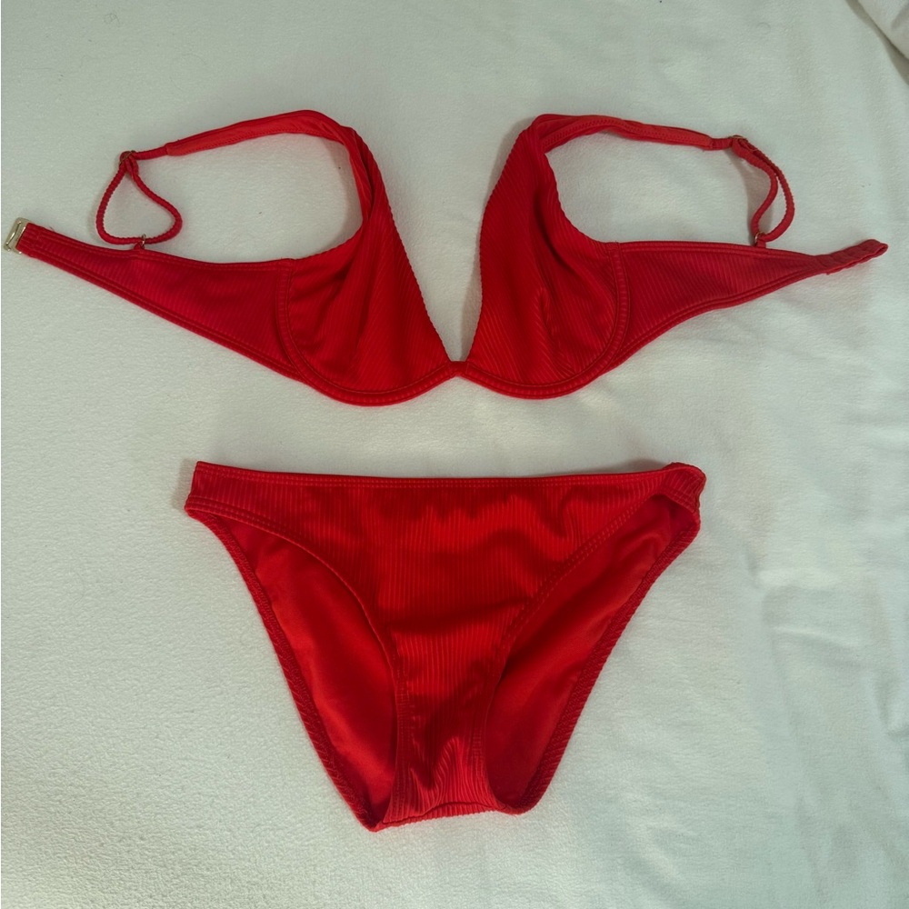Hollister Red Underwire Bikini TOP